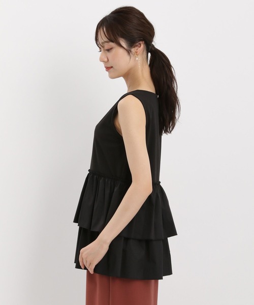 Andemiu（アンデミュウ）の「キリカエカットノースリーブ589239（Tシャツ/カットソー・レディース・ホワイト/ブラック・FREE）」の12枚目の写真