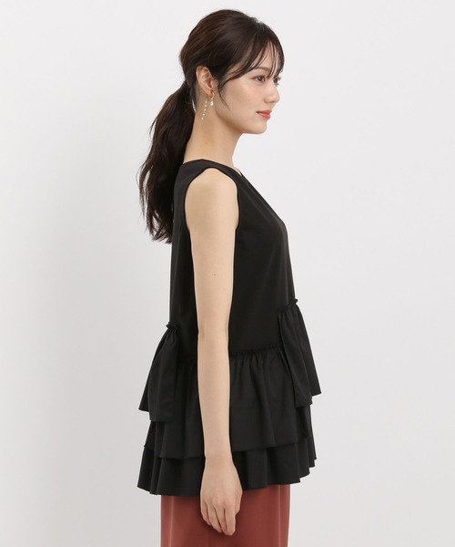 Andemiu（アンデミュウ）の「キリカエカットノースリーブ589239（Tシャツ/カットソー・レディース・ホワイト/ブラック・FREE）」の13枚目の写真