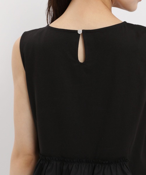 Andemiu（アンデミュウ）の「キリカエカットノースリーブ589239（Tシャツ/カットソー・レディース・ホワイト/ブラック・FREE）」の18枚目の写真