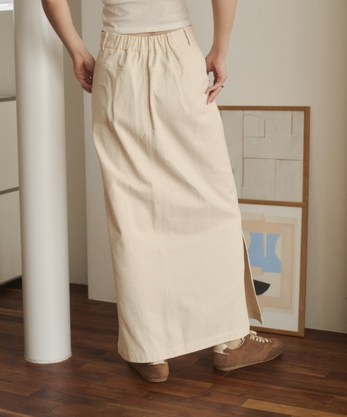 REMOON(リムーン)の「ツイルロングスカート(スカート・レディース・ブラウン/ナチュラル・FREE)」の8枚目の写真