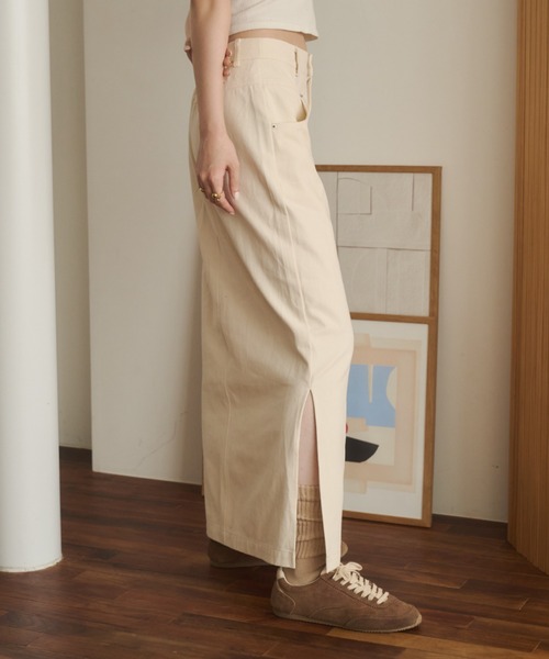 REMOON(リムーン)の「ツイルロングスカート(スカート・レディース・ブラウン/ナチュラル・FREE)」の7枚目の写真