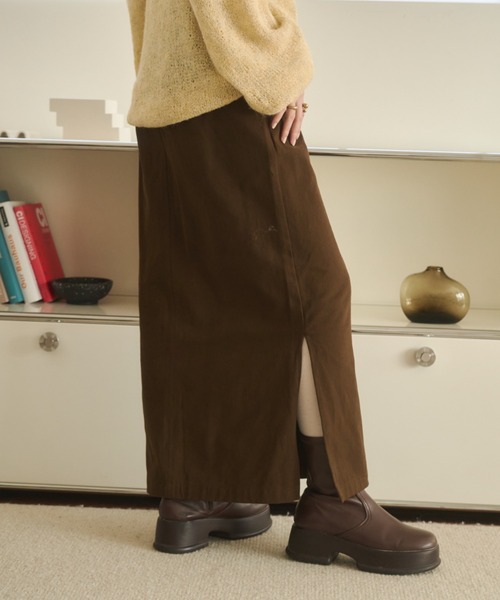 REMOON(リムーン)の「ツイルロングスカート(スカート・レディース・ブラウン/ナチュラル・FREE)」の11枚目の写真