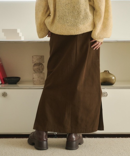 REMOON(リムーン)の「ツイルロングスカート(スカート・レディース・ブラウン/ナチュラル・FREE)」の13枚目の写真