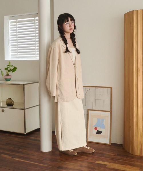 REMOON(リムーン)の「ツイルロングスカート(スカート・レディース・ブラウン/ナチュラル・FREE)」の15枚目の写真