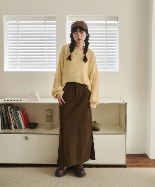 REMOON(リムーン)の「ツイルロングスカート(スカート・レディース・ブラウン/ナチュラル・FREE)」の19枚目の写真