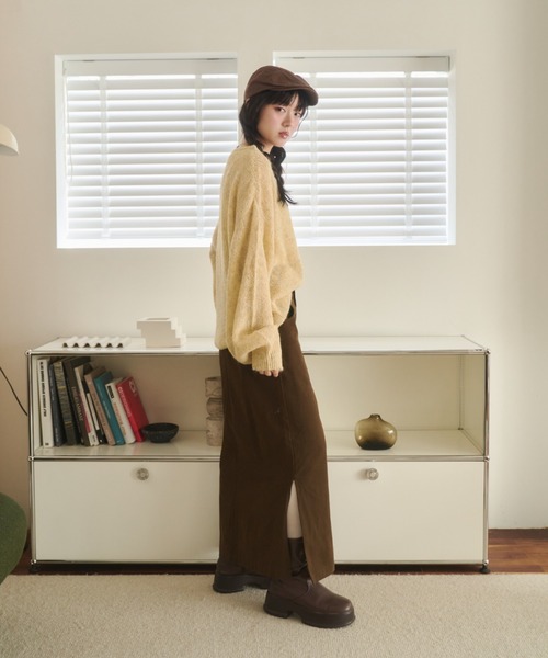 REMOON(リムーン)の「ツイルロングスカート(スカート・レディース・ブラウン/ナチュラル・FREE)」の21枚目の写真