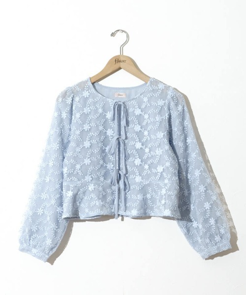flower（フラワー）の「ブルーミングリボントップ（シャツ/ブラウス・レディース・アイボリー/グレー・FREE）」の15枚目の写真