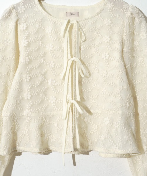 flower（フラワー）の「ブルーミングリボントップ（シャツ/ブラウス・レディース・アイボリー/グレー・FREE）」の19枚目の写真