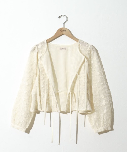 flower（フラワー）の「ブルーミングリボントップ（シャツ/ブラウス・レディース・アイボリー/グレー・FREE）」の20枚目の写真