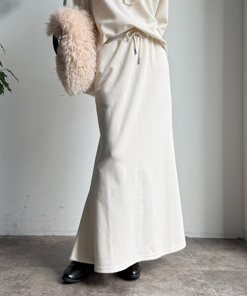 DouDou（ドゥドゥ）の「セットアップドロストスカート（スカート・レディース・アイボリー/カーキ/ブラック・FREE）」の12枚目の写真