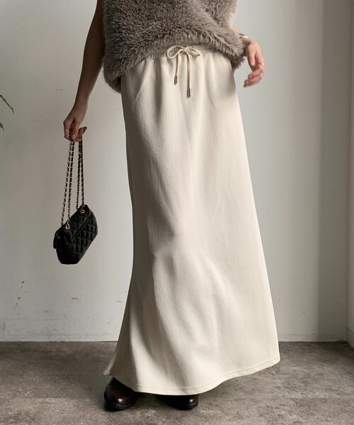 DouDou（ドゥドゥ）の「セットアップドロストスカート（スカート・レディース・アイボリー/カーキ/ブラック・FREE）」の15枚目の写真