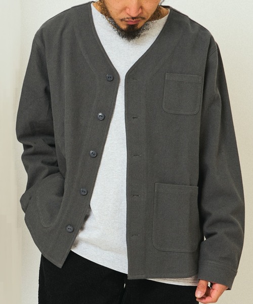 BIG MIKE(ビッグマイク)の「BIG MIKE ビックマイク/ 無地 チェック柄 ヘビーフランネル カーディガン /// 102536200 102536250(カーディガン/ボレロ・メンズ・ブラック/ブラック×グレー/チャコール/ブルー系その他・MEDIUM/LARGE/X-LARGE)」の3枚目の写真