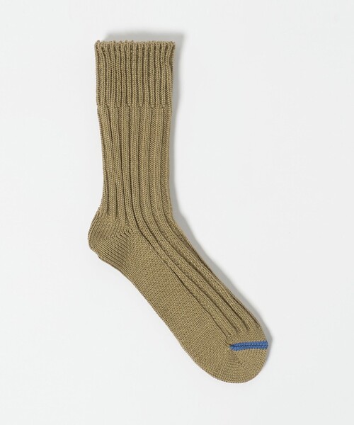 ROTOTO(ロトト)の「<ROTOTO>チャンキーリブ クルーソックス(ソックス/靴下・メンズ・ダークグリーン/オリーブ/オレンジ・M)」の2枚目の写真