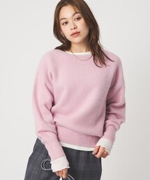 ニット/セーター（ピンク/桃色系・ボートネック）ファッション通販