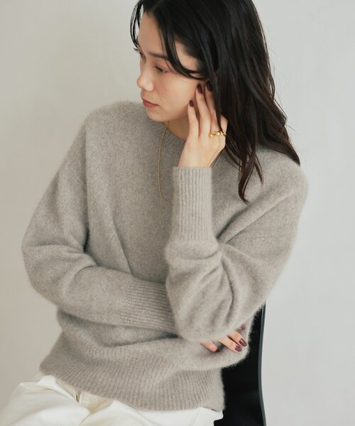 green label relaxing(グリーンレーベルリラクシング)の「ふれてヘアリーニット(ニット/セーター・レディース・ブラウン/ライム/ブラック/ベージュ/グレー/クリーム/ピンク/ライトブルー・FREE)」の17枚目の写真