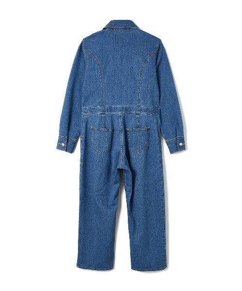 セール】stretchy denim jump suit（つなぎ/オールインワン