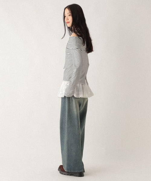 Heather(ヘザー)の「タイ付きオフショルカットソー 593366(Tシャツ/カットソー・レディース・グレー/グレー系その他/ホワイト系その他・FREE)」の11枚目の写真