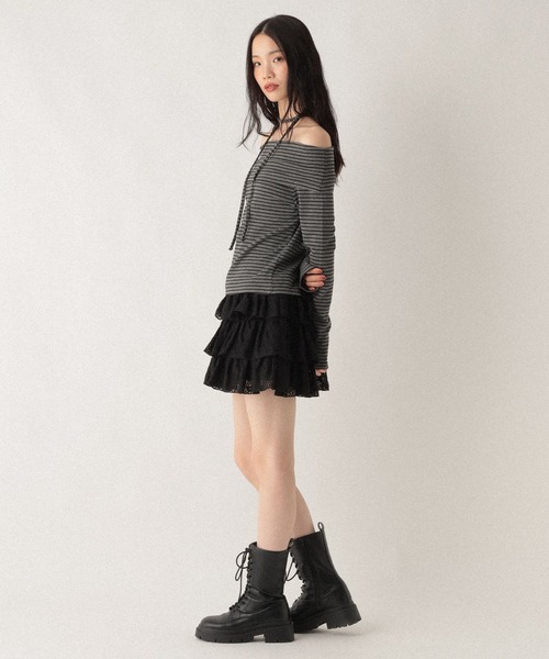 Heather(ヘザー)の「タイ付きオフショルカットソー 593366(Tシャツ/カットソー・レディース・グレー/グレー系その他/ホワイト系その他・FREE)」の22枚目の写真