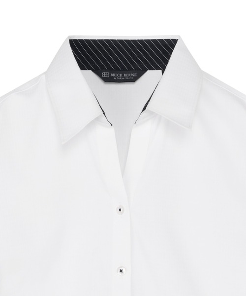 TOKYO SHIRTS(トウキョウシャツ)の「【透け防止】 形態安定ノーアイロン スキッパー 長袖ビジネスワイシャツ(ビジネスシャツ・レディース・ホワイト・LL/S/M/L/XL/XS)」の3枚目の写真