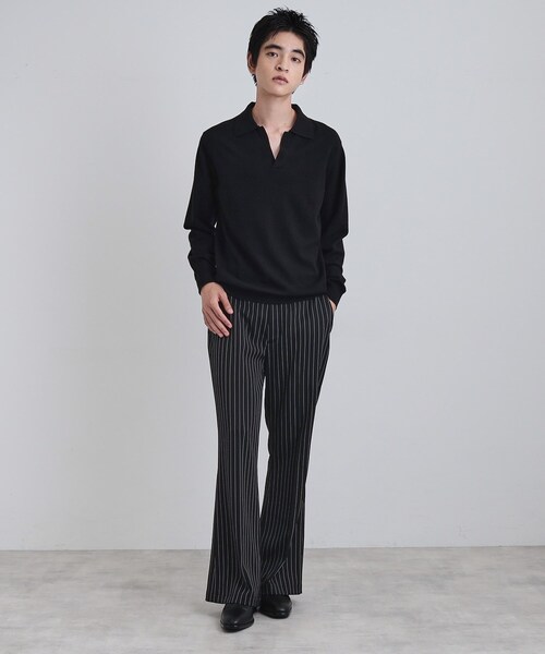 tk.TAKEO KIKUCHI(ティーケータケオキクチ)の「ピンストライプフレアスラックス(その他パンツ・メンズ・ブラック系2/ライトグレー系2・03/02)」の12枚目の写真
