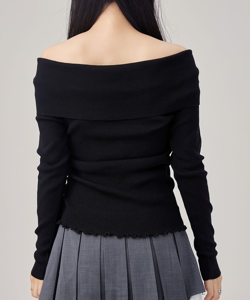 Lace Ladies(レースレディース)の「サイド ギャザー オフショル 裾メロウ トップス(Tシャツ/カットソー・レディース・ブラック/ブラウン/ホワイト・FREE)」の7枚目の写真