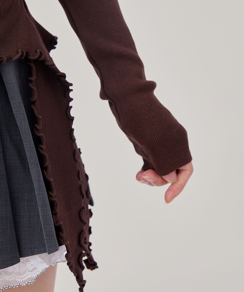 Lace Ladies(レースレディース)の「サイド ギャザー オフショル 裾メロウ トップス(Tシャツ/カットソー・レディース・ブラック/ブラウン/ホワイト・FREE)」の19枚目の写真