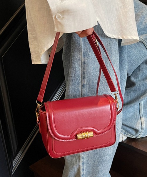 STYLEBLOCK（スタイルブロック）の「レザー調ミニショルダーバッグ（ショルダーバッグ・レディース・レッド/ブラウン/ブラウン系その他/ブラック・FREE）」の4枚目の写真