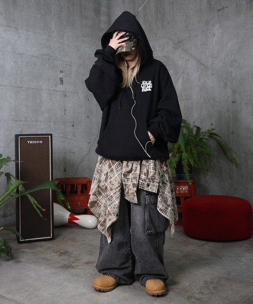 ILL'S（イルズ）の「ヴィンテージメイク レトロライク Y2Kグランジ ケミカル加工 マルチポケットデニムカーゴパンツ（デニムパンツ・メンズ・ブラック/サックスブルー/ブラウン・L/M）」の17枚目の写真