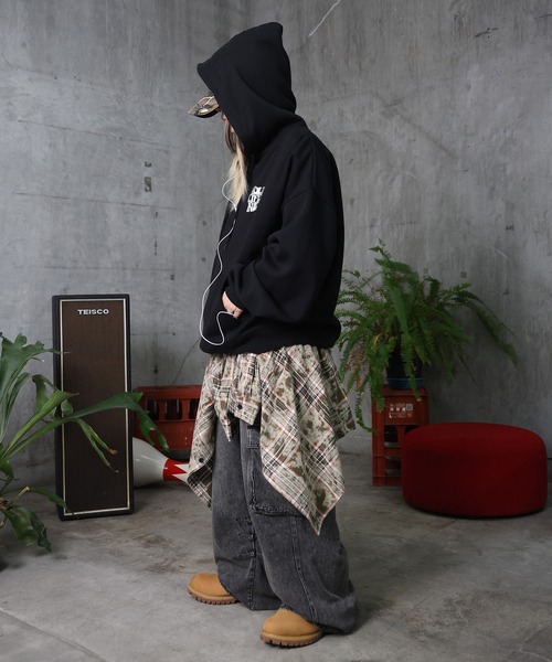 ILL'S（イルズ）の「ヴィンテージメイク レトロライク Y2Kグランジ ケミカル加工 マルチポケットデニムカーゴパンツ（デニムパンツ・メンズ・ブラック/サックスブルー/ブラウン・L/M）」の19枚目の写真