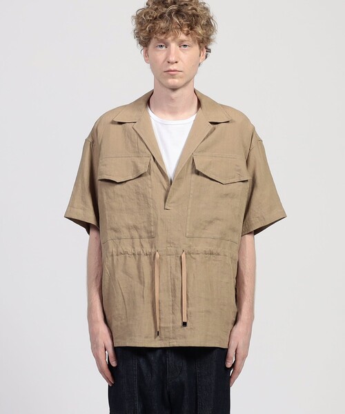 HAVERSACK（ハバーザック）の「HAVERSACK ATTIRE リネン ダブルポケットハーフスリーブシャツ（シャツ/ブラウス・メンズ・ベージュ・M）」の12枚目の写真