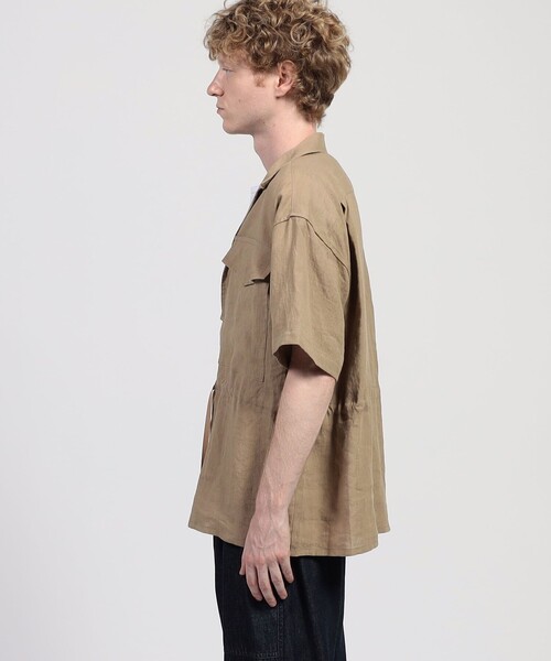 HAVERSACK（ハバーザック）の「HAVERSACK ATTIRE リネン ダブルポケットハーフスリーブシャツ（シャツ/ブラウス・メンズ・ベージュ・M）」の11枚目の写真