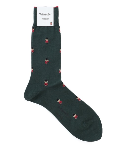 MACKINTOSH PHILOSOPHY(マッキントッシュ フィロソフィー)の「バッキンガムべア カジュアルソックス(ソックス/靴下・メンズ・グレー系その他/グリーン/ダークネイビー・FREE)」の1枚目の写真