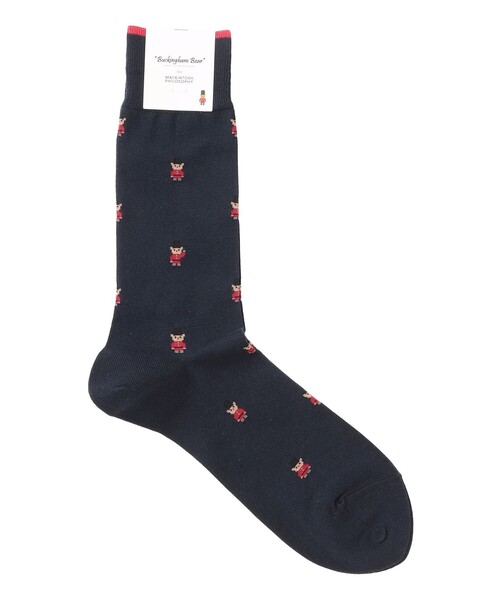 MACKINTOSH PHILOSOPHY(マッキントッシュ フィロソフィー)の「バッキンガムべア カジュアルソックス(ソックス/靴下・メンズ・グレー系その他/グリーン/ダークネイビー・FREE)」の3枚目の写真