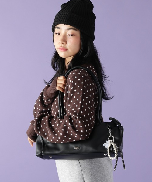 tiny tiny（ティニーティニー）の「サイドリボンバッグ[tiny tiny(ティニーティニー)]（ボストンバッグ・レディース・キャメル/ボルドー/ブラック・0）」の16枚目の写真