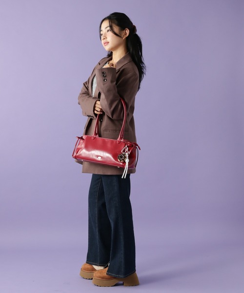 tiny tiny（ティニーティニー）の「サイドリボンバッグ[tiny tiny(ティニーティニー)]（ボストンバッグ・レディース・キャメル/ボルドー/ブラック・0）」の20枚目の写真