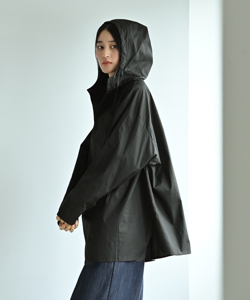 STYLE DELI(スタイルデリ)の「【BLK001】ライトフーディシャツ(シャツ/ブラウス・レディース・ブラック・FREE)」の6枚目の写真