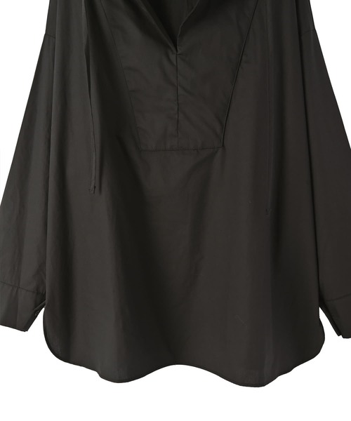 STYLE DELI(スタイルデリ)の「【BLK001】ライトフーディシャツ(シャツ/ブラウス・レディース・ブラック・FREE)」の10枚目の写真