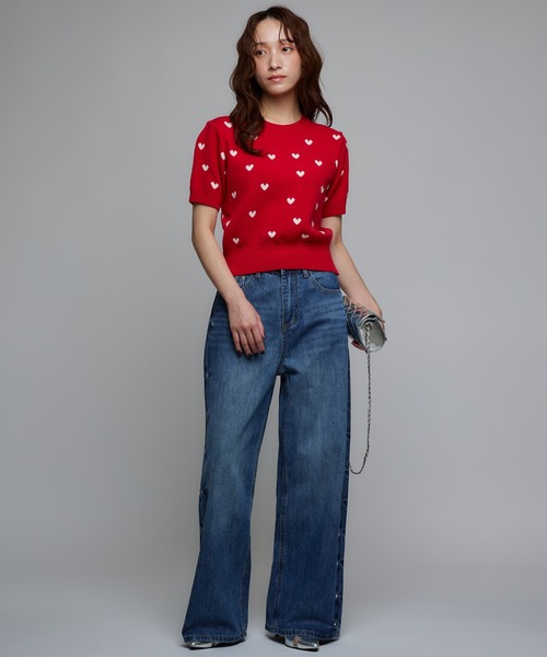 Narcissus（ナルシス）の「ハートスタッズデニムパンツ/フレアデニム《動画あり》（デニムパンツ・レディース・ブルー・FREE）」の8枚目の写真