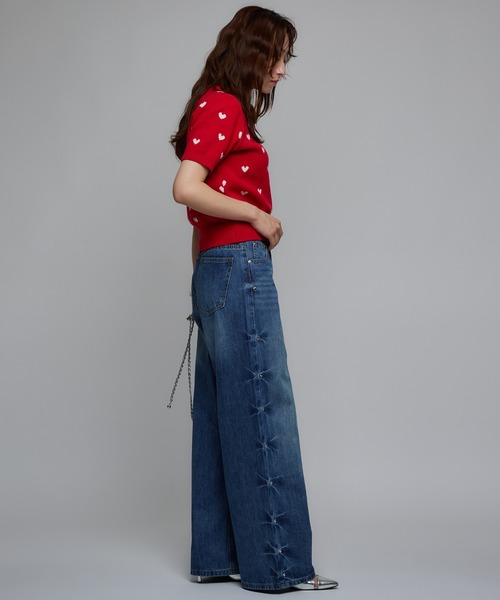 Narcissus（ナルシス）の「ハートスタッズデニムパンツ/フレアデニム《動画あり》（デニムパンツ・レディース・ブルー・FREE）」の9枚目の写真