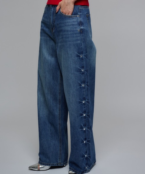 Narcissus（ナルシス）の「ハートスタッズデニムパンツ/フレアデニム《動画あり》（デニムパンツ・レディース・ブルー・FREE）」の6枚目の写真