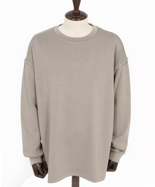 CAMBIO（カンビオ）の「mlt5435-カラーステッチルーズシルエットポンチカットソー（Tシャツ/カットソー・メンズ・ホワイト/グレイッシュベージュ/ブラック・M/L/XL）」の15枚目の写真