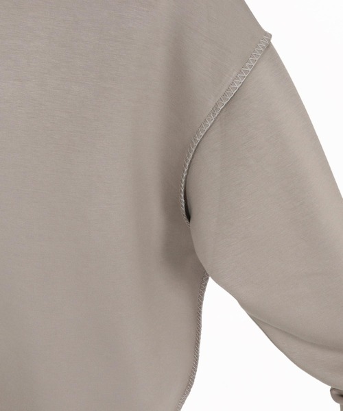 CAMBIO（カンビオ）の「mlt5435-カラーステッチルーズシルエットポンチカットソー（Tシャツ/カットソー・メンズ・ホワイト/グレイッシュベージュ/ブラック・M/L/XL）」の16枚目の写真