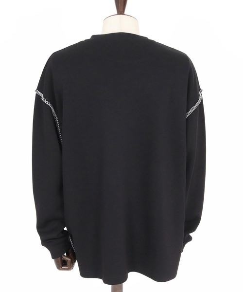 CAMBIO（カンビオ）の「mlt5435-カラーステッチルーズシルエットポンチカットソー（Tシャツ/カットソー・メンズ・ホワイト/グレイッシュベージュ/ブラック・M/L/XL）」の20枚目の写真