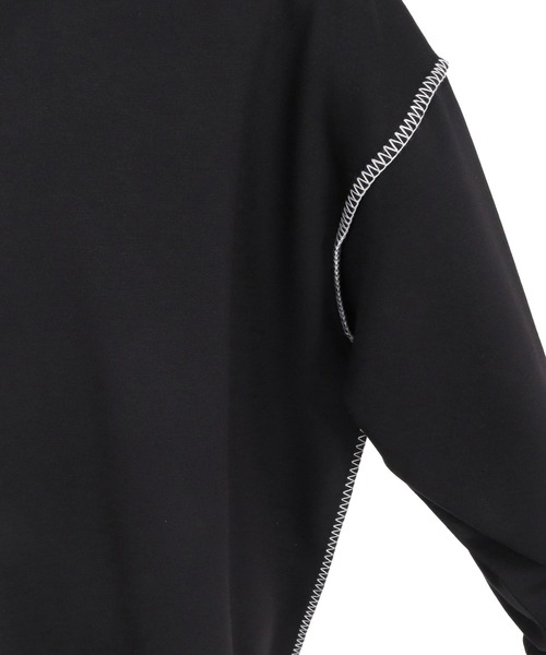 CAMBIO（カンビオ）の「mlt5435-カラーステッチルーズシルエットポンチカットソー（Tシャツ/カットソー・メンズ・ホワイト/グレイッシュベージュ/ブラック・M/L/XL）」の4枚目の写真