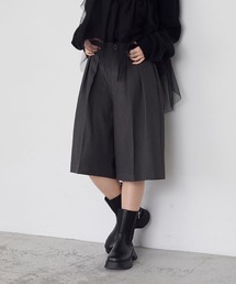 【forksy.】ツータックワイドハーフパンツ