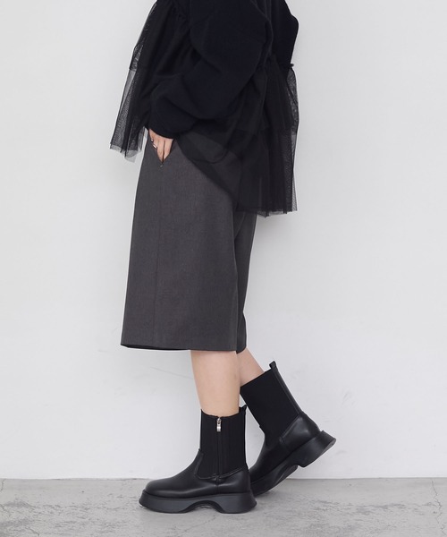 forksy.(フォルクシー)の「【forksy.】ツータックワイドハーフパンツ(その他パンツ・レディース・ベージュ/グレー/ブラック・FREE)」の5枚目の写真