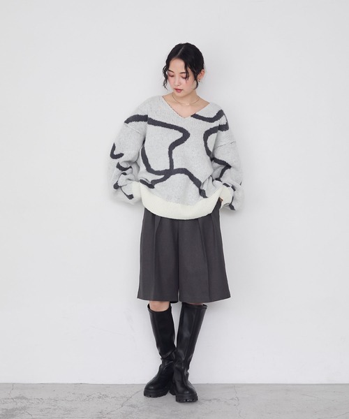 forksy.(フォルクシー)の「【forksy.】ツータックワイドハーフパンツ(その他パンツ・レディース・ベージュ/グレー/ブラック・FREE)」の12枚目の写真