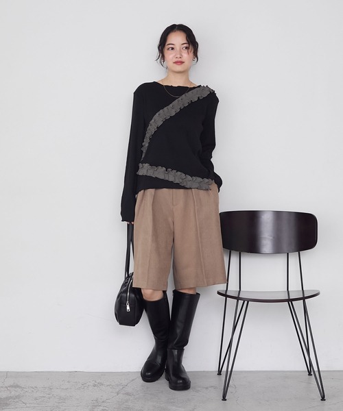forksy.(フォルクシー)の「【forksy.】ツータックワイドハーフパンツ(その他パンツ・レディース・ベージュ/グレー/ブラック・FREE)」の16枚目の写真