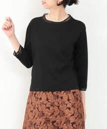 MICO COULIER | リブ部分シアー カットソー7分袖(Tシャツ/カットソー)