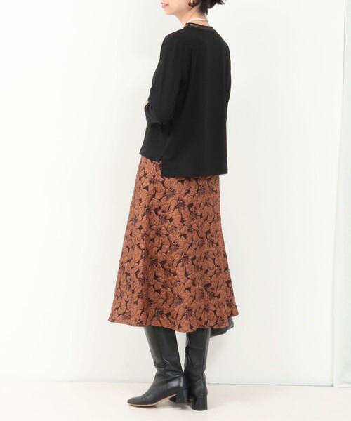 MICO COULIER（ミコクリエ）の「リブ部分シアー カットソー7分袖（Tシャツ/カットソー・レディース・ブラック/グレイッシュベージュ/オフホワイト・38）」の15枚目の写真